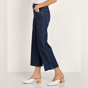J Brand High-Rise Wide-Leg Jeans in Dark Indigo